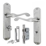 Cadenza Door Handles Set  Chrome Victorian Scroll Lever Lock Handle 178mm x 40mm