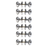 Polished Chrome Reeded Round Door Knobs with Tubular Latch – 1, 4 & 6 Pair Packs