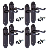 Black Nickel Door Handles – Victorian Scroll Lever Latch Handles – 1, 4 or 6 Pairs – Handle Only or with Tubular Latches