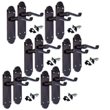 Black Nickel Door Handles – Victorian Scroll Lever Latch Handles – 1, 4 or 6 Pairs – Handle Only or with Tubular Latches