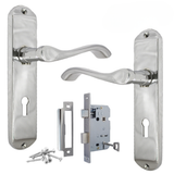 Cadenza Victorian Scroll Door Handles Polished Chrome – Lever Latch, Bathroom Lock & 3 Lever Lock Sets