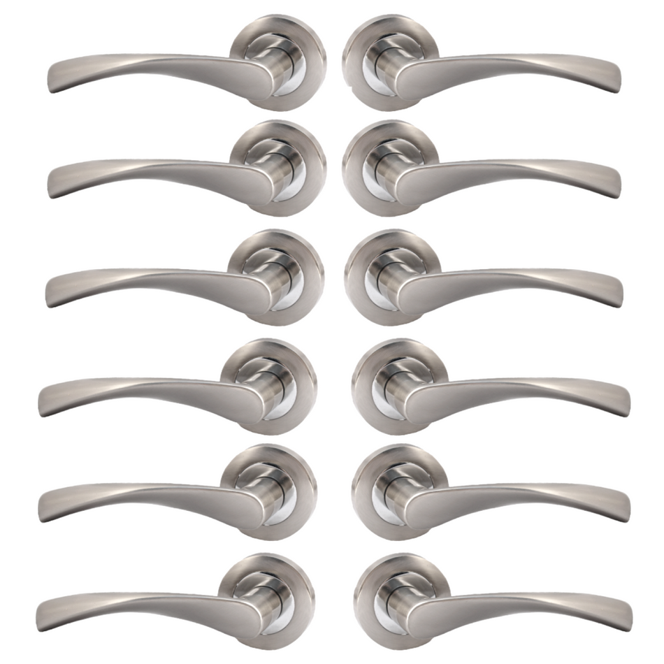Epsom Duo Twist Door Handle – Satin Chrome Lever on Rose | Modern Internal Door Handles (Copy) (Copy)