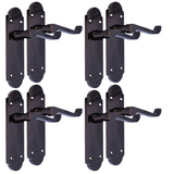 Black Nickel Door Handles – Victorian Scroll Lever Latch Handles – 1, 4 or 6 Pairs – Handle Only or with Tubular Latches