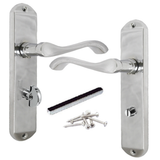 Cadenza Door Handles Set  Chrome Victorian Scroll Lever Lock Handle 178mm x 40mm