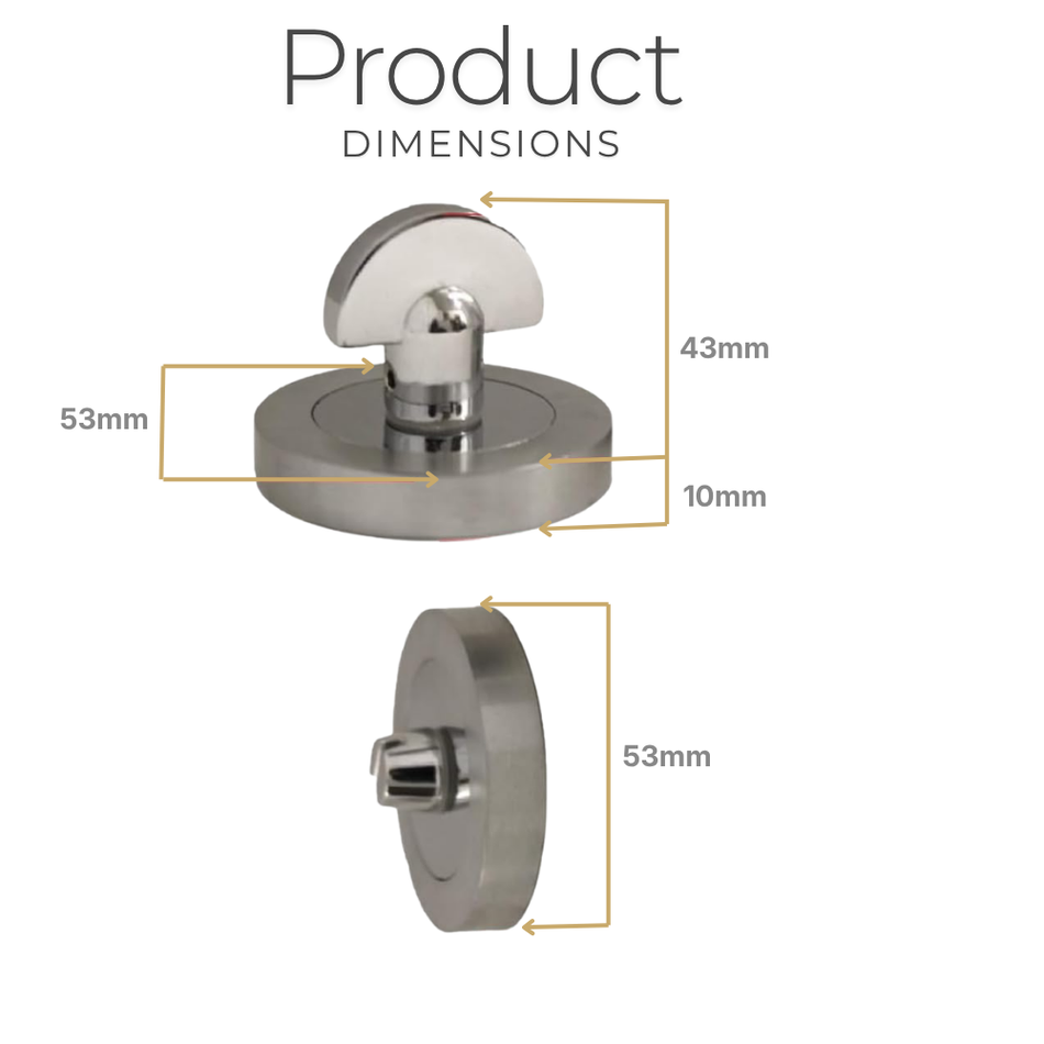 Polished Chrome Bathroom Thumb Turn & Release Lock – Privacy Turn for Internal Doors