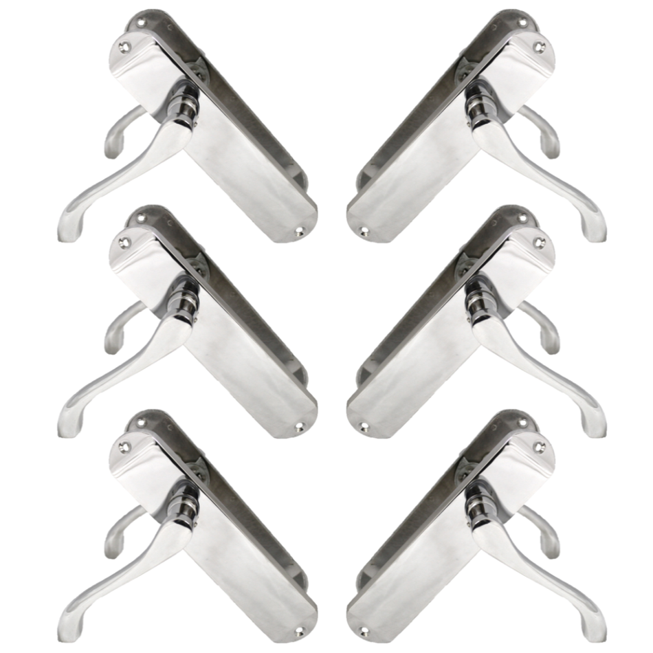 Polished Chrome Cadenza Victorian Scroll Door Handle Sets - 178mm x 38mm