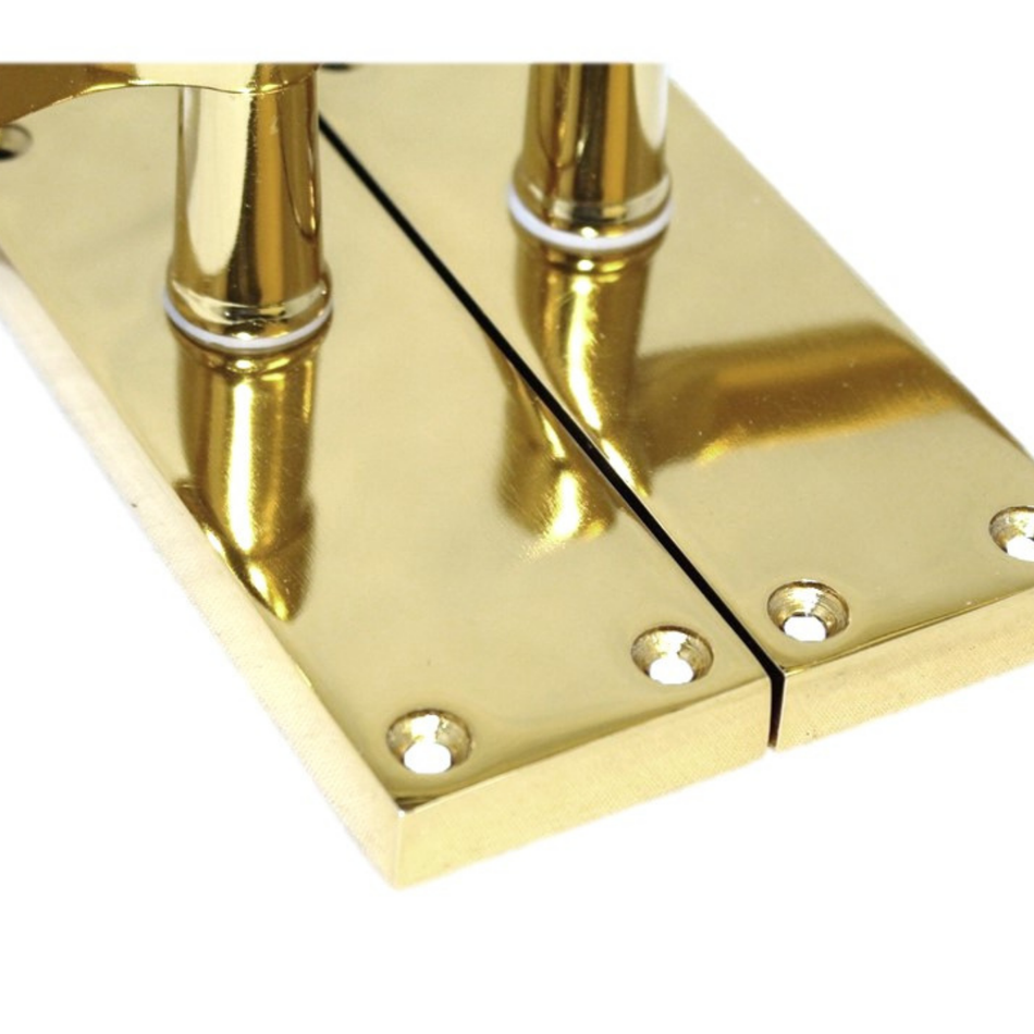 Brass Plated Victorian Scroll Door Handles – Modern Lever Latch Handles on Backplate – 118mm x 42mm