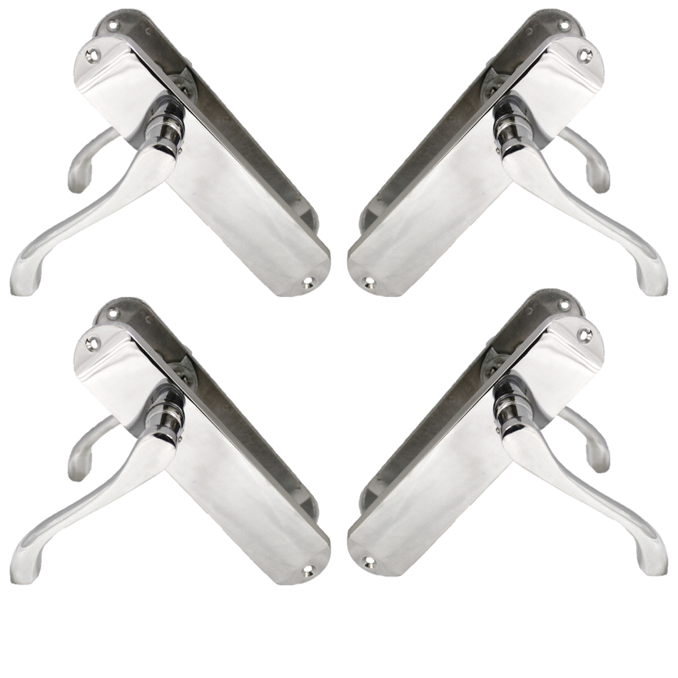 Polished Chrome Cadenza Victorian Scroll Door Handle Sets - 178mm x 38mm