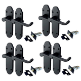 Matt Black Internal Door Handles – 170mm x 42mm – 1, 4 or 6 Pairs – Handle Only or with Tubular Latch