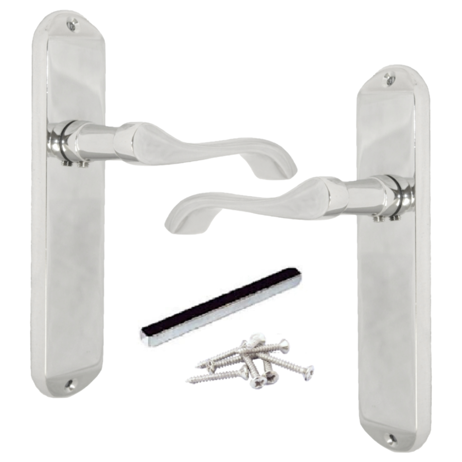 Cadenza Door Handles Chrome Victorian Scroll Lever Latch Handle 178mm x 40mm