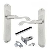 Cadenza Victorian Scroll Door Handles Polished Chrome – Lever Latch, Bathroom Lock & 3 Lever Lock Sets
