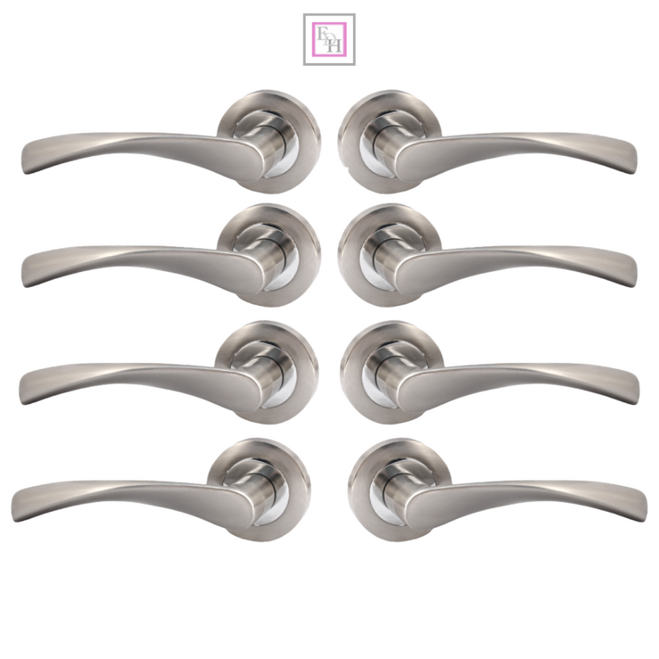 Epsom Duo Twist Door Handle – Satin Chrome Lever on Rose | Modern Internal Door Handles (Copy) (Copy)