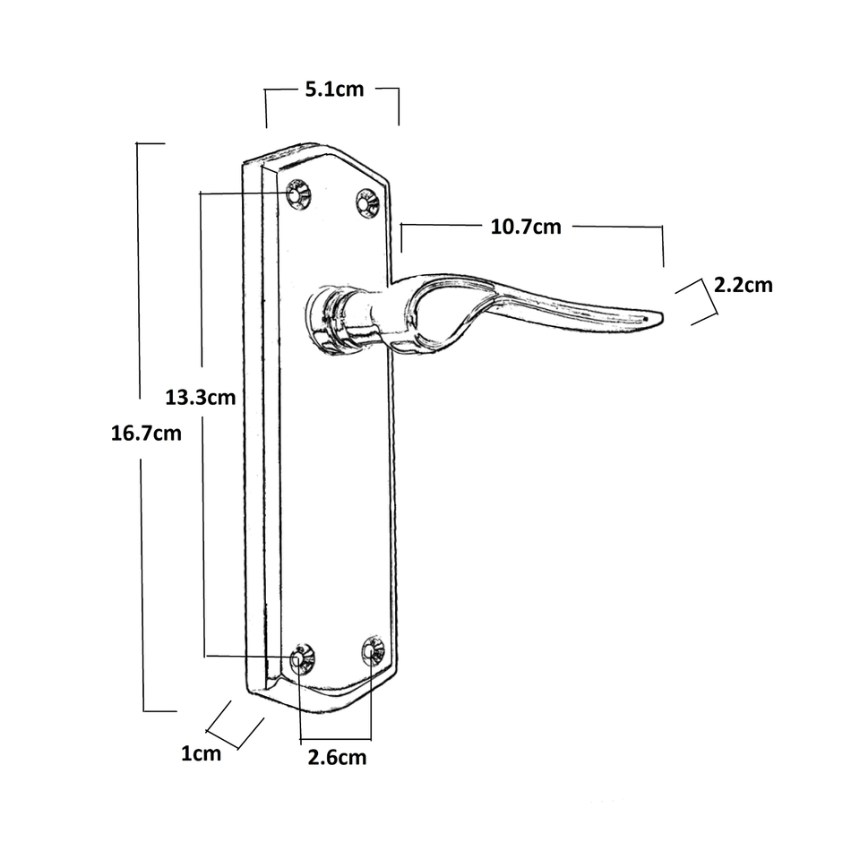 Stellar Lever Latch Door Handles 167mm – Polished Chrome – 1 Pair