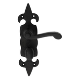 Black Cast Iron Fleur-de-Lys Door Handles – Lever Latch, Bathroom Lock & 3 Lever Lock Sets