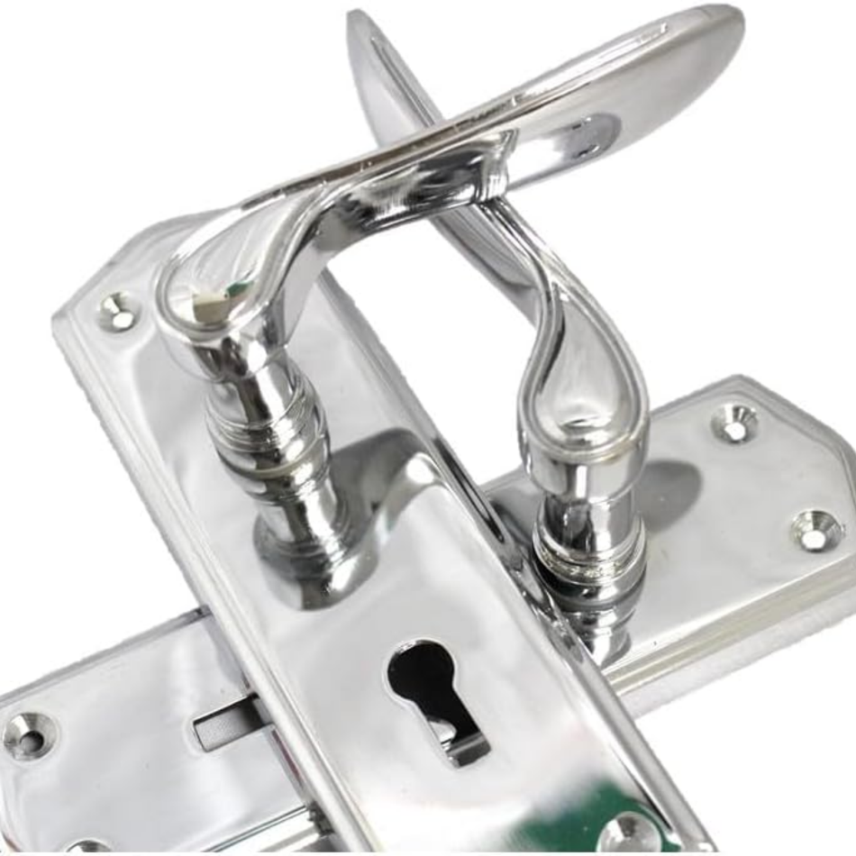 Stellar Lever Lock Door Handles 167mm – Polished Chrome – 1 Pair