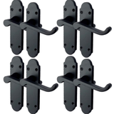 Matt Black Internal Door Handles – 170mm x 42mm – 1, 4 or 6 Pairs – Handle Only or with Tubular Latch