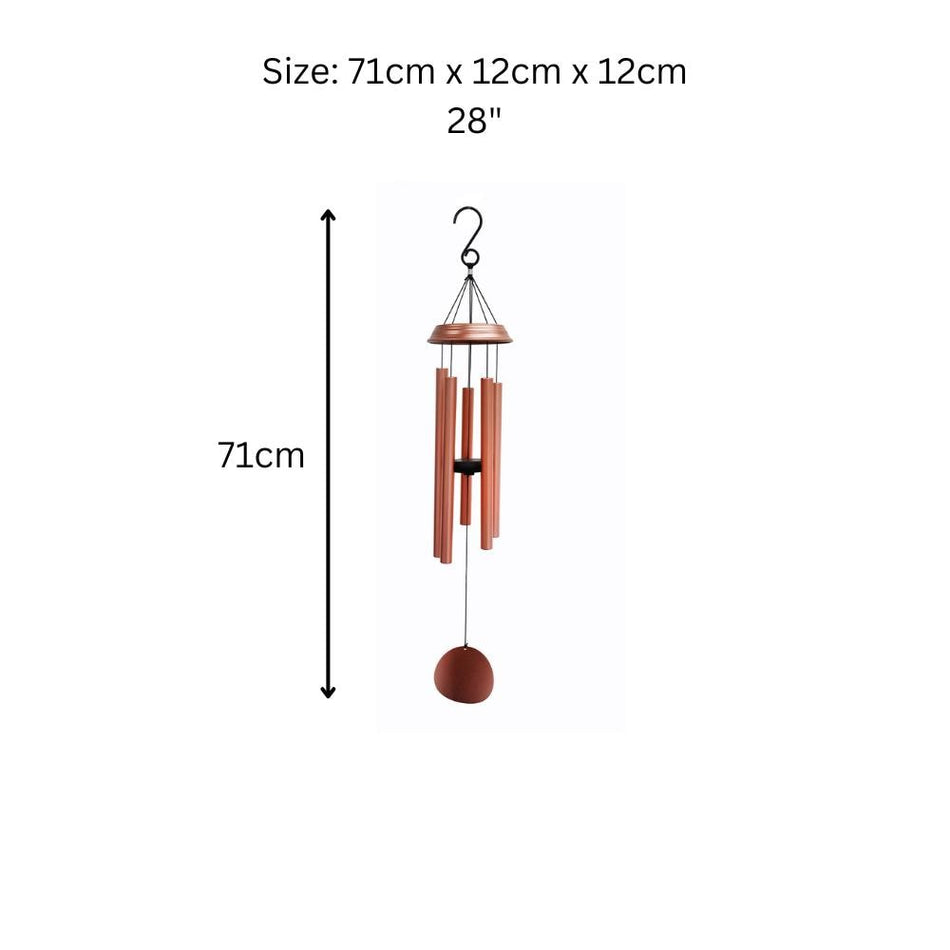 Concerto Musical Wind Chime – 28" Rose Gold (71cm x 12cm x 12cm) | Deep-Tone Metal Wind Chime for Outdoor & Indoor Décor