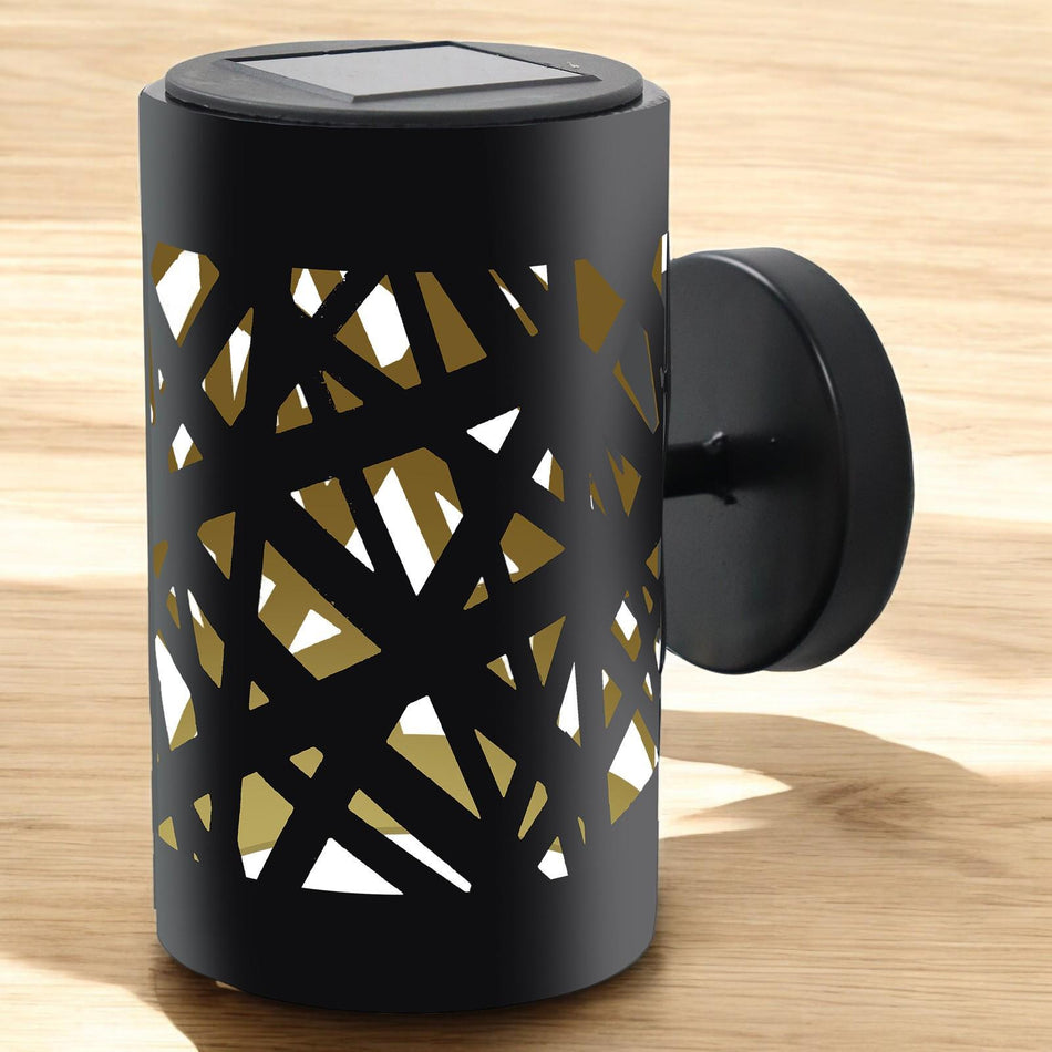 Metal Weave Wall Mounted Solar Light – 15.5 x 9.5 x 13.5 CM | Solar-Powered LED Outdoor Wall Sconce