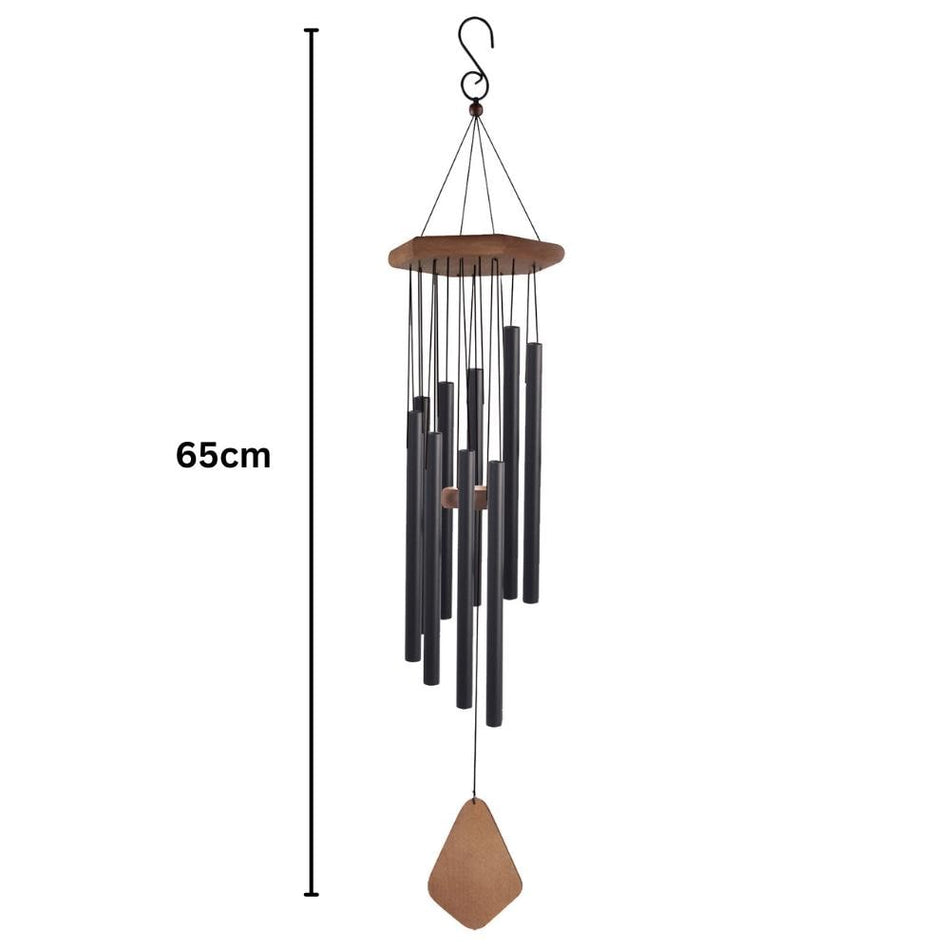Musical Wind Chime – 50"/48"/ 34" / 28" Satin Black Outdoor Chime for Soothing Melodies, Garden, Patio & Home Décor (50")