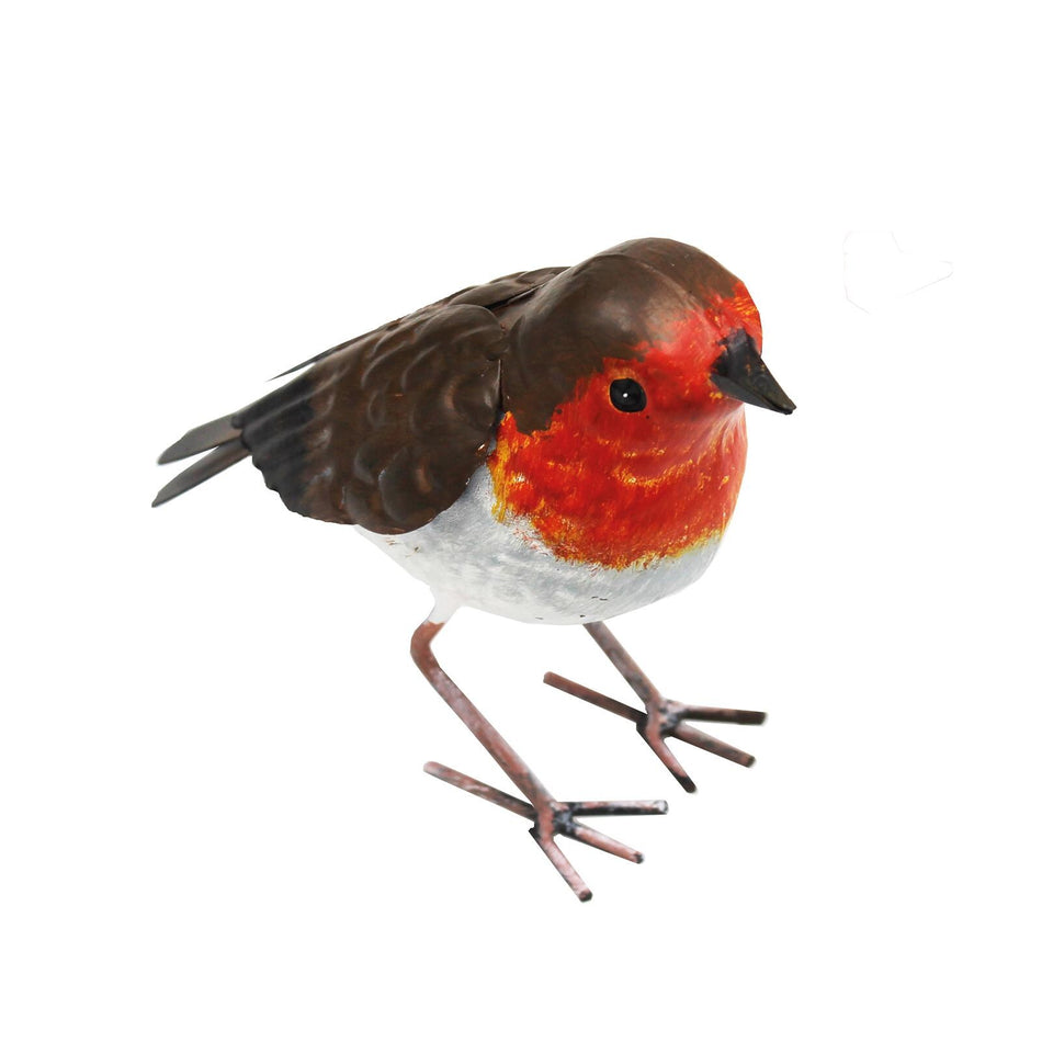 Christmas Robin Ornament Large Garden Hand Painted Metal Redbreast Bird XMAS Tree Decoration Festive Gift