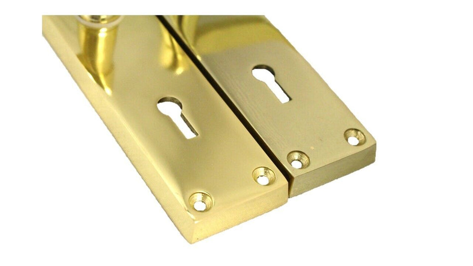 Lock Door Handles Modern Brass Victorian Scroll  Door Handle & 3 Lever Sash Lock
