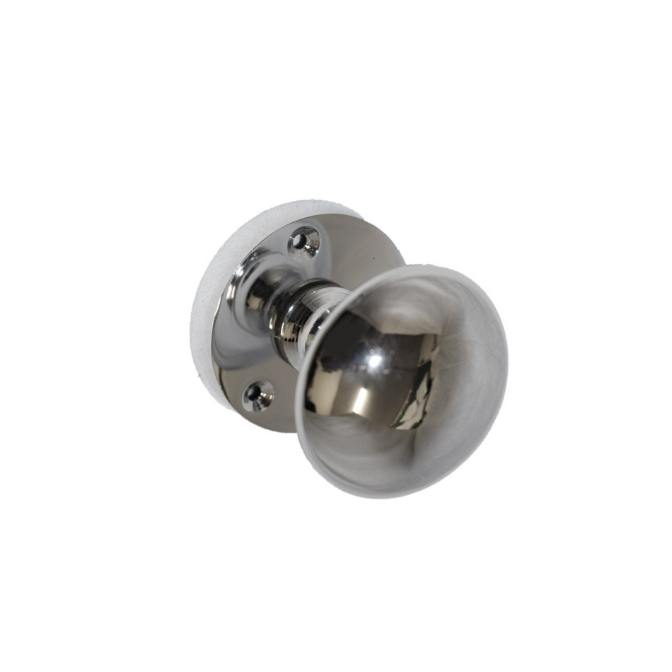 Chrome Door Knob Modern Round Rose Door Knob Silver Door Handles 1 Pair