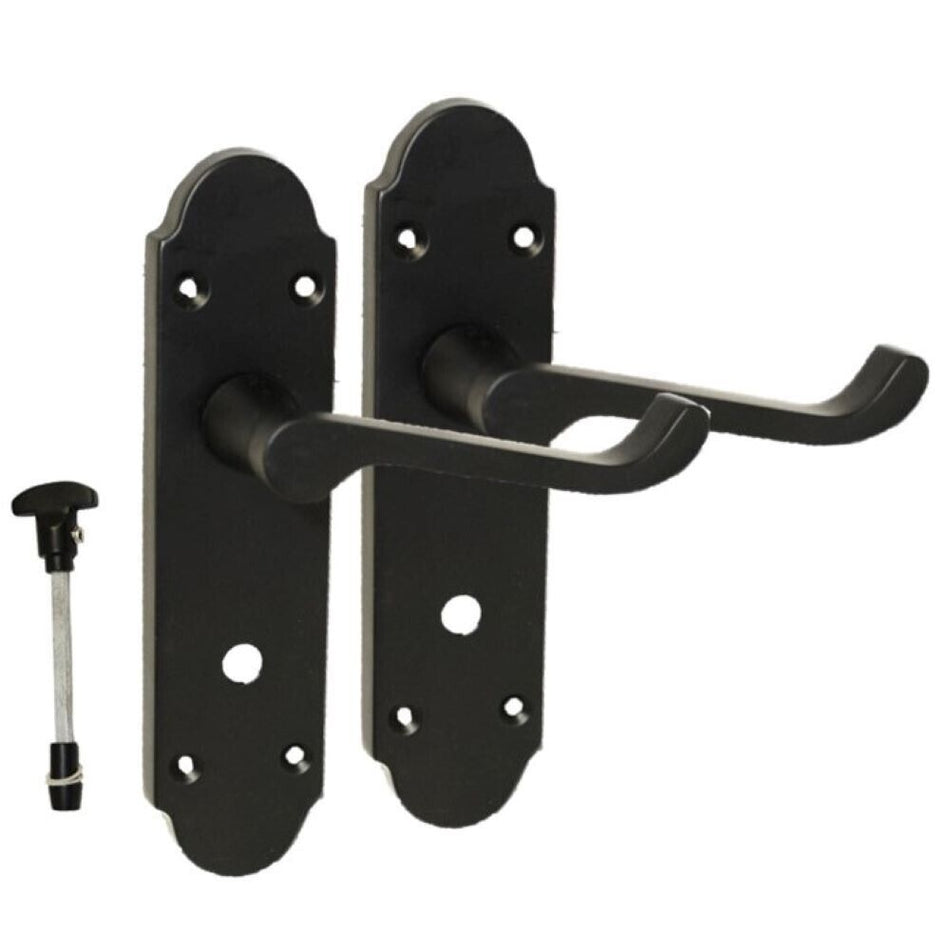 Victorian Style Interior Matt Black Bathroom Door Handles - Classic Design
