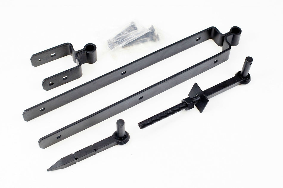 1st Fix South Black 450mm (18") Double Strap Field Gate Hinge Set For 3" Gates