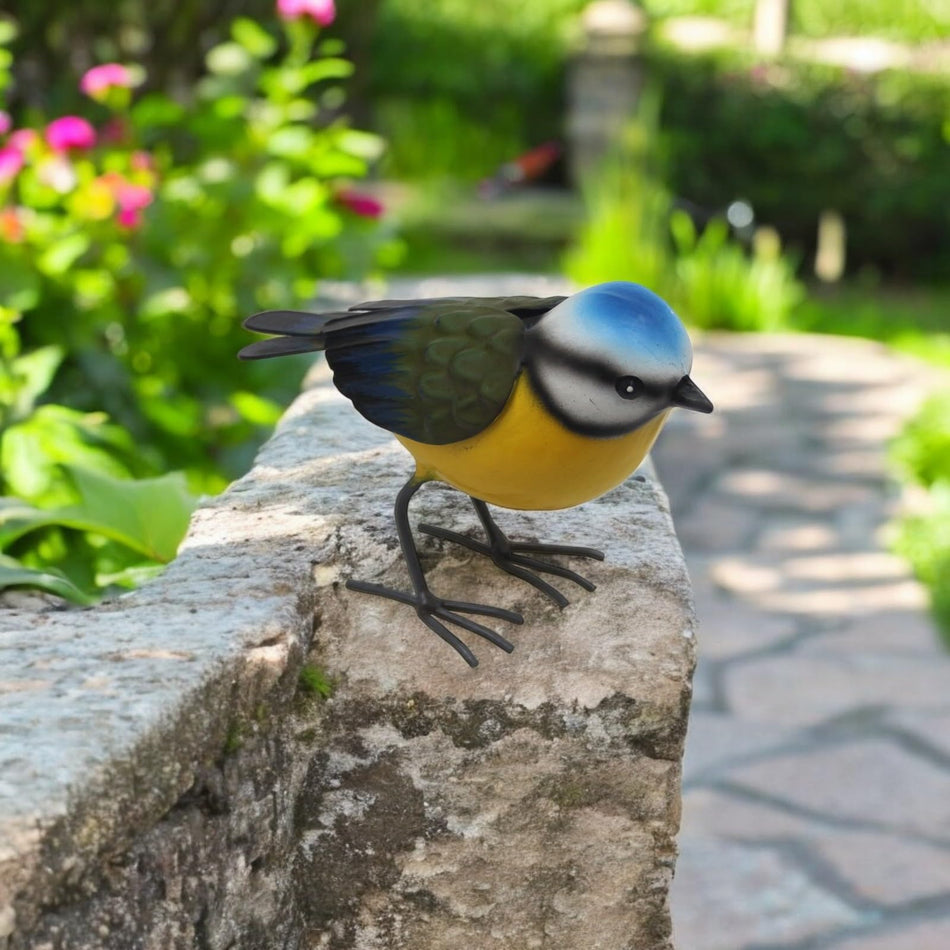 Epsom Door Handle Small Metal Blue Tit (9cm x 5cm x 11cm) – Handcrafted Decorative Bird Ornament for Garden, Patio & Home Décor – Weather-Resistant Metal Blue Tit Sculpture for Indoor & Outdoor Use