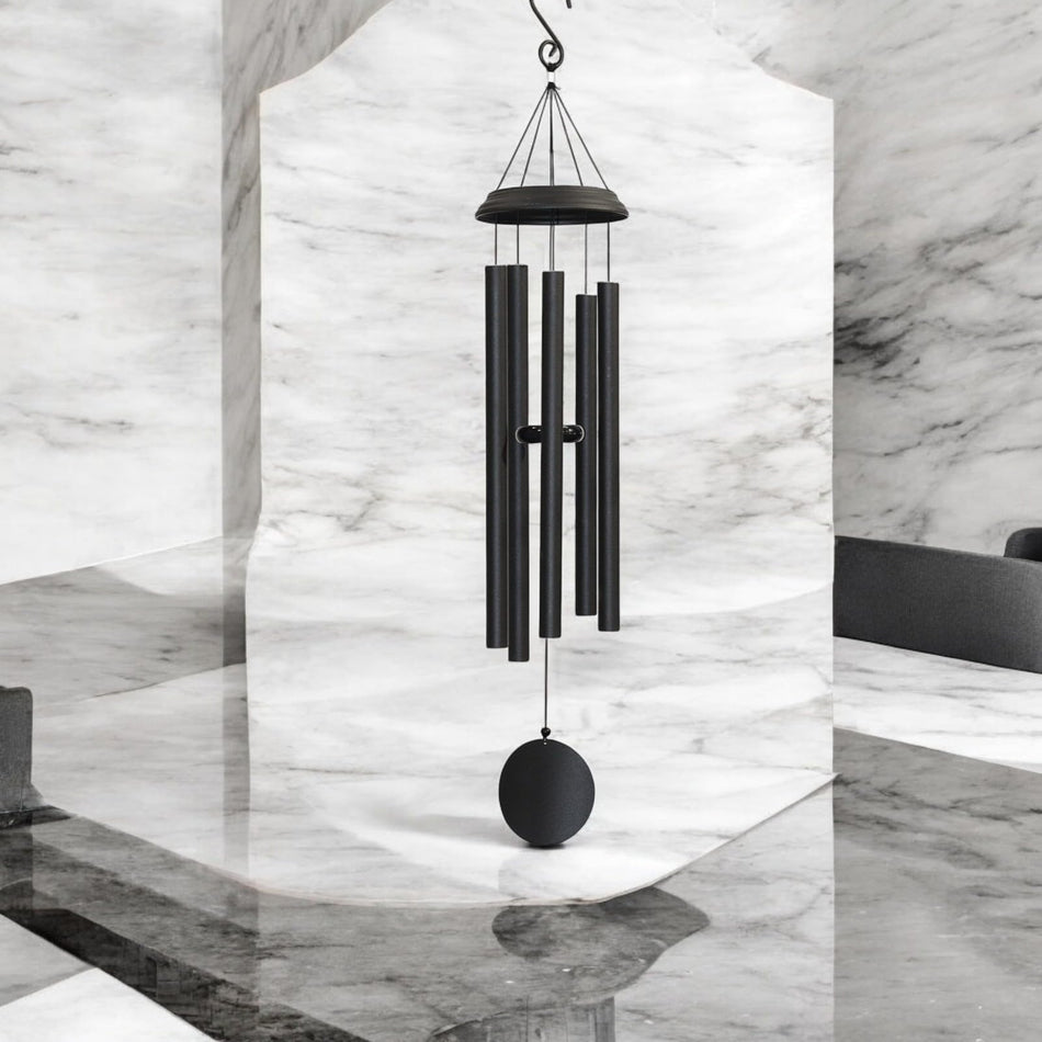Concerto Musical Wind Chime – 40" Satin Black Outdoor Chime for Soothing Melodies, Garden, Patio & Home Décor