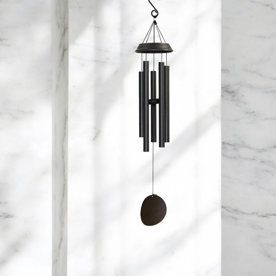 Concerto Musical Wind Chime – 36" Satin Black Outdoor Chime for Soothing Melodies, Garden, Patio & Home Décor