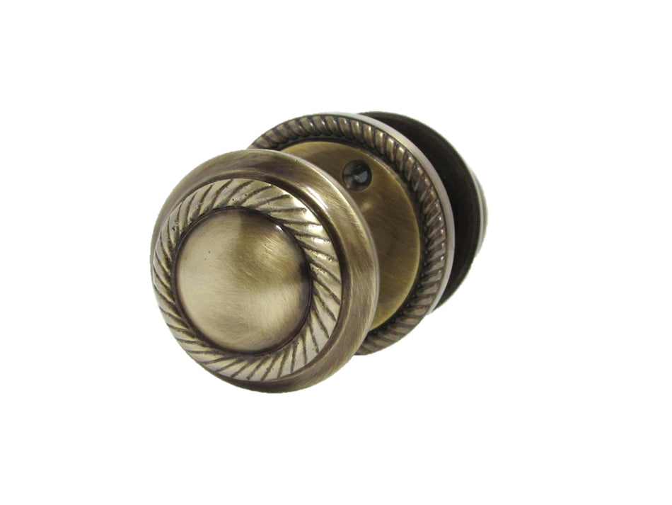 Antique Round Door Knob Set Including Tubular Latch - Georgian Style Sprung Internal & External Door Knobs for Mortice Locks & Tubular latches. Sets (1 Pair of Georgian MORTICE KNOBS)
