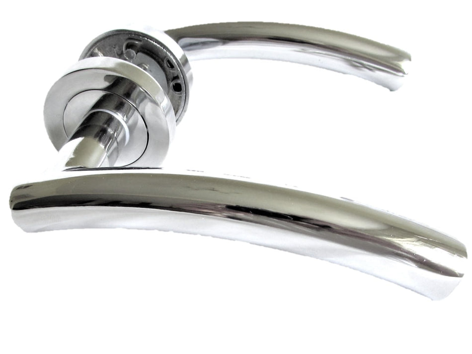 Epsom Door Handle- Arched T Bar Internal Latch, Essential Sets for Internal, Featuring Polished Chrome Finish, Door Latch Compatibility for Home & Office (4 Pair)