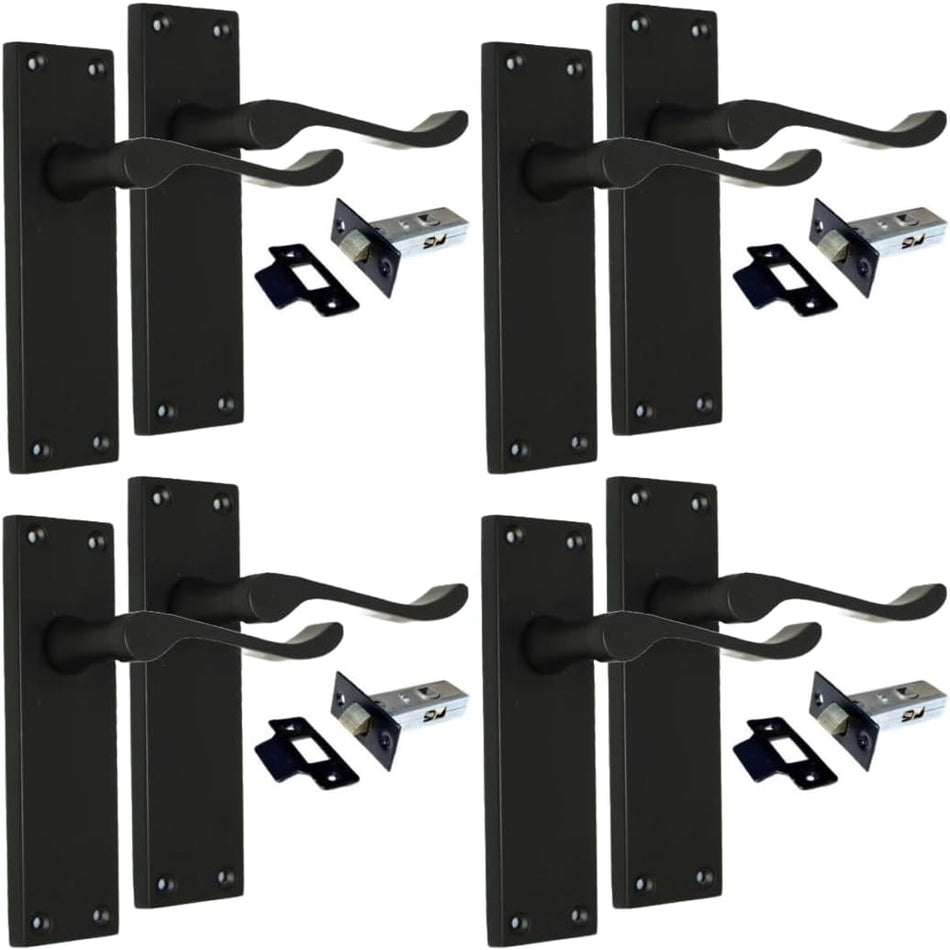 Matt Black Victorian Door Handles