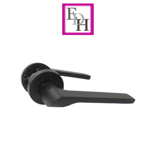 Modern Matt Black Door Handles Internal Uno-2 Lever Latch