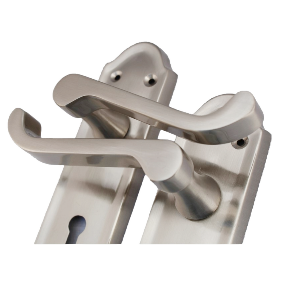 Premium Satin Nickel Internal Lock Door Handle Set+3 Lever MORTICE SASH Lock