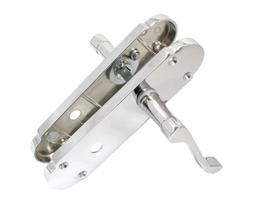 "Epsom Door Handle Set – Chrome Internal Lock Door Handles (170mm x 42mm)