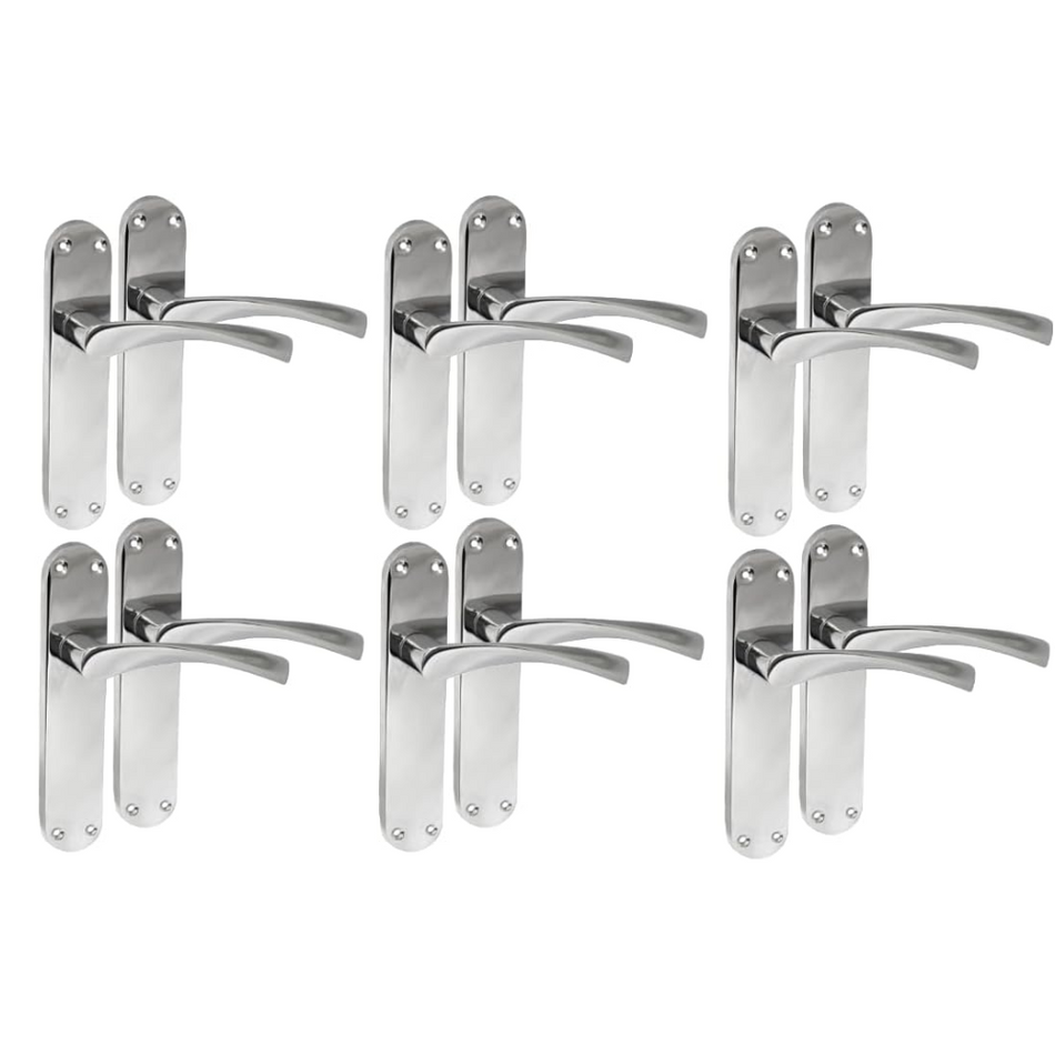 Epsom Door Handle Internal Polished Chrome Twist Door Handle Set 6 Pairs