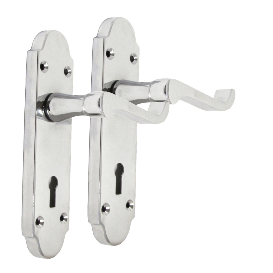 Epsom Door Handles x2 – Chrome Internal Lever Handles for Interior Doors