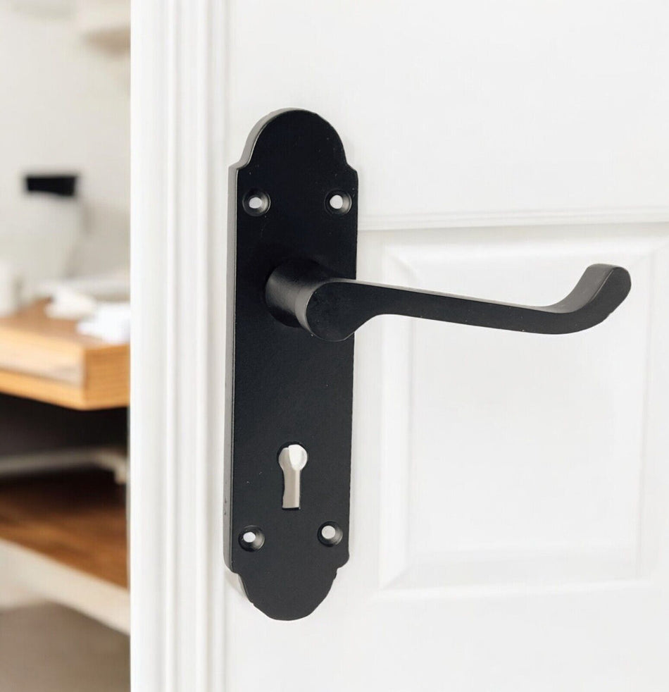 Epsom Door Handle - Matt Black Internal Bathroom Door Handles - Door Handles X1
