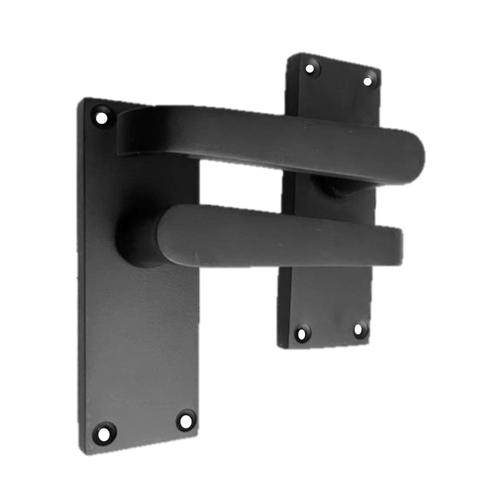Door Handles  Internal & External Victorian Straight Lever Latch Matt Black 4-