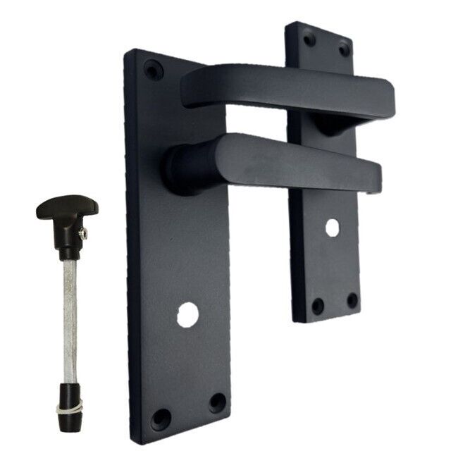 Victorian Straight Matt Black Bathroom Interior Modern Door Handles 2 Pairs