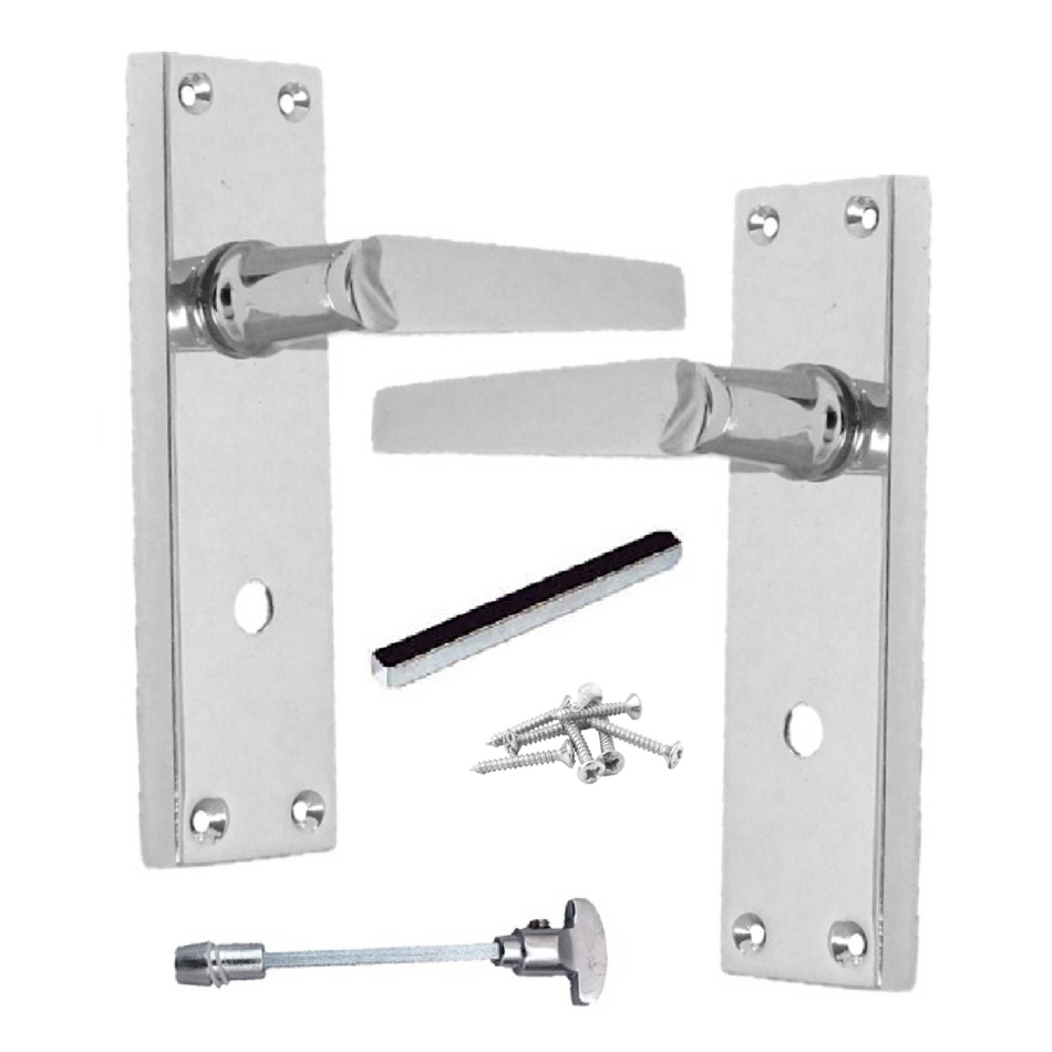 Chrome Door Handles Interior Bathroom Door Handles Victorian Straight Handlesx2.