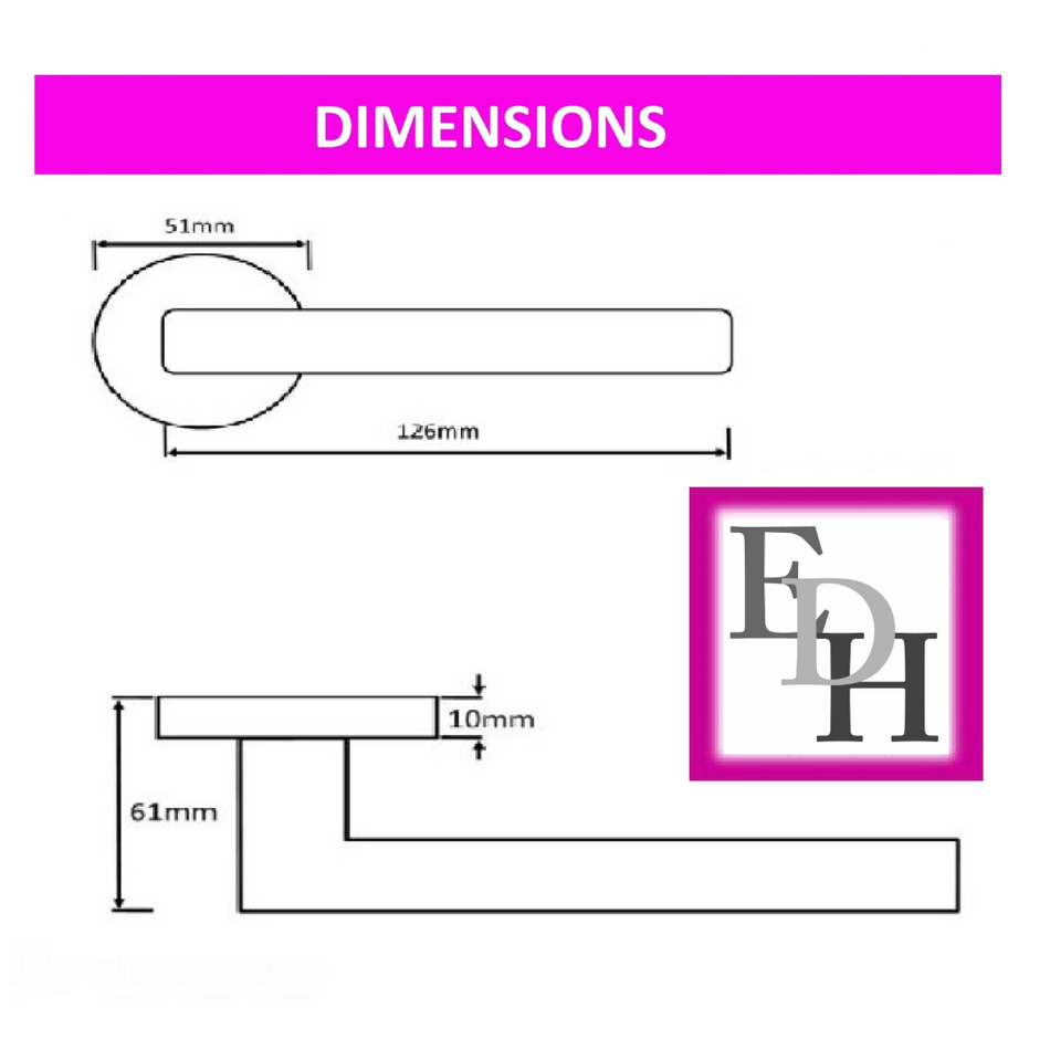 Epsom Door Handle Internal Chrome & Satin Duo Door Handles- 6 sets