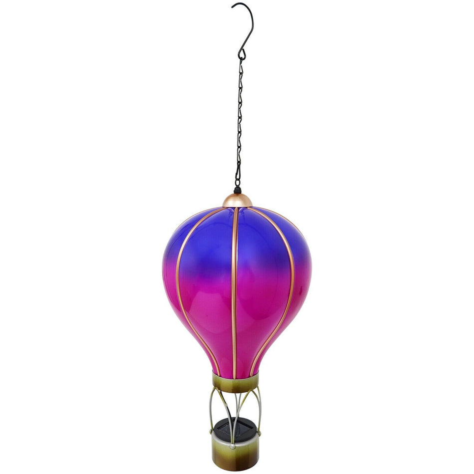 Small Violet Solar Hot Air Balloon – Outdoor Hanging LED Light for Garden+ Patio