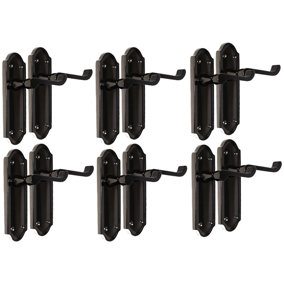 Black Nickel Internal Door Handles Ashford Style Lever Latch – Epsom Pair Set