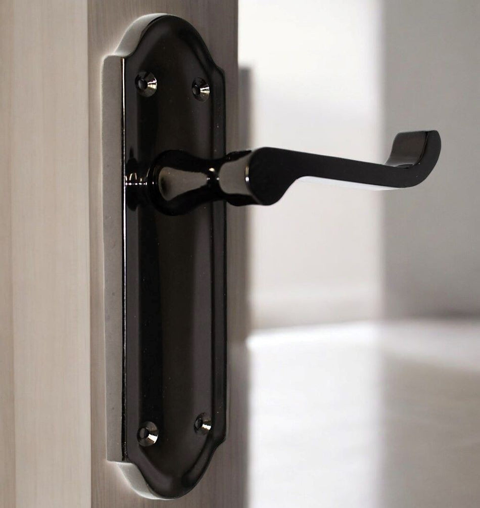 Black Nickel Internal Door Handles Ashford Style Lever Latch – Epsom Pair Set x4