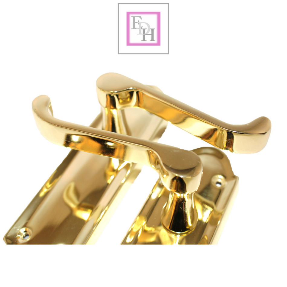 Door Handles Scroll Lever Latch Brass Finish Ashford Style Ashworth Interior 1