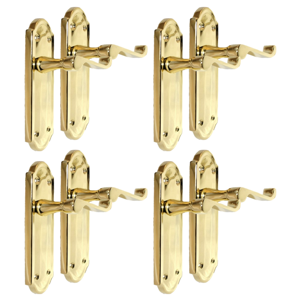 Door Handles Scroll Lever Latch Brass Finish Ashford Style Ashworth Interior 4 P