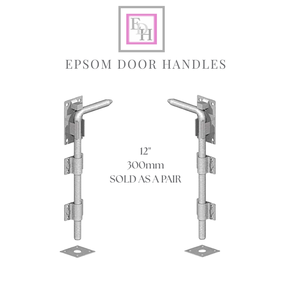 12" 15" 18" 24" GALV HEAVY DUTY DROP BOLT DOOR GARAGE SHED SLIDING HASP BOLT